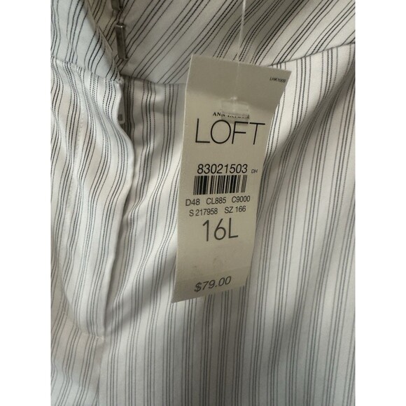 Ann Taylor Ann Dress Pants Size 16L Cream With Black Pinstripes - Picture 5 of 7